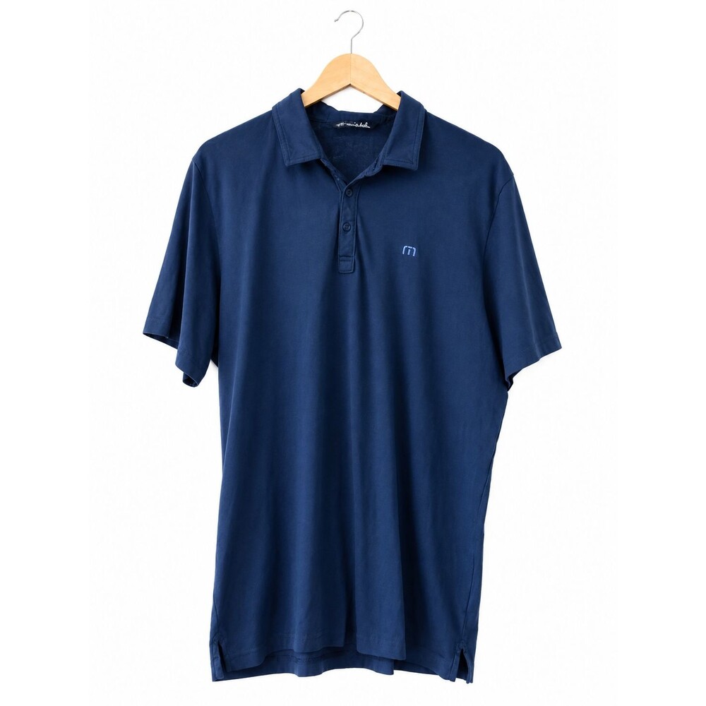 Travis Mathew Zinna Polo Shirt Men's XL Navy Pima Cotton Blend Stretch Golf Tee